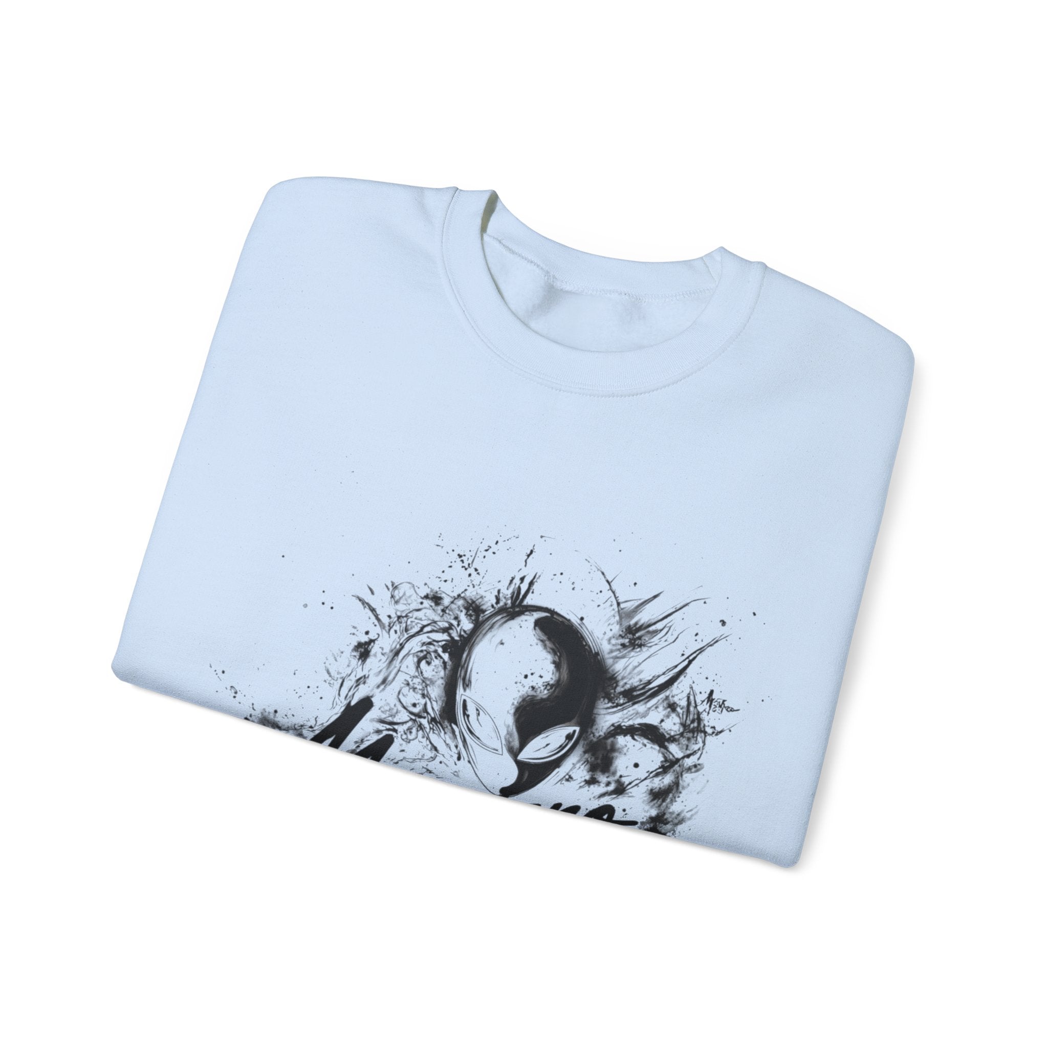 Mvrsiano Graphic Sweatshirt — Alien Grunge Skull Art Crewneck
