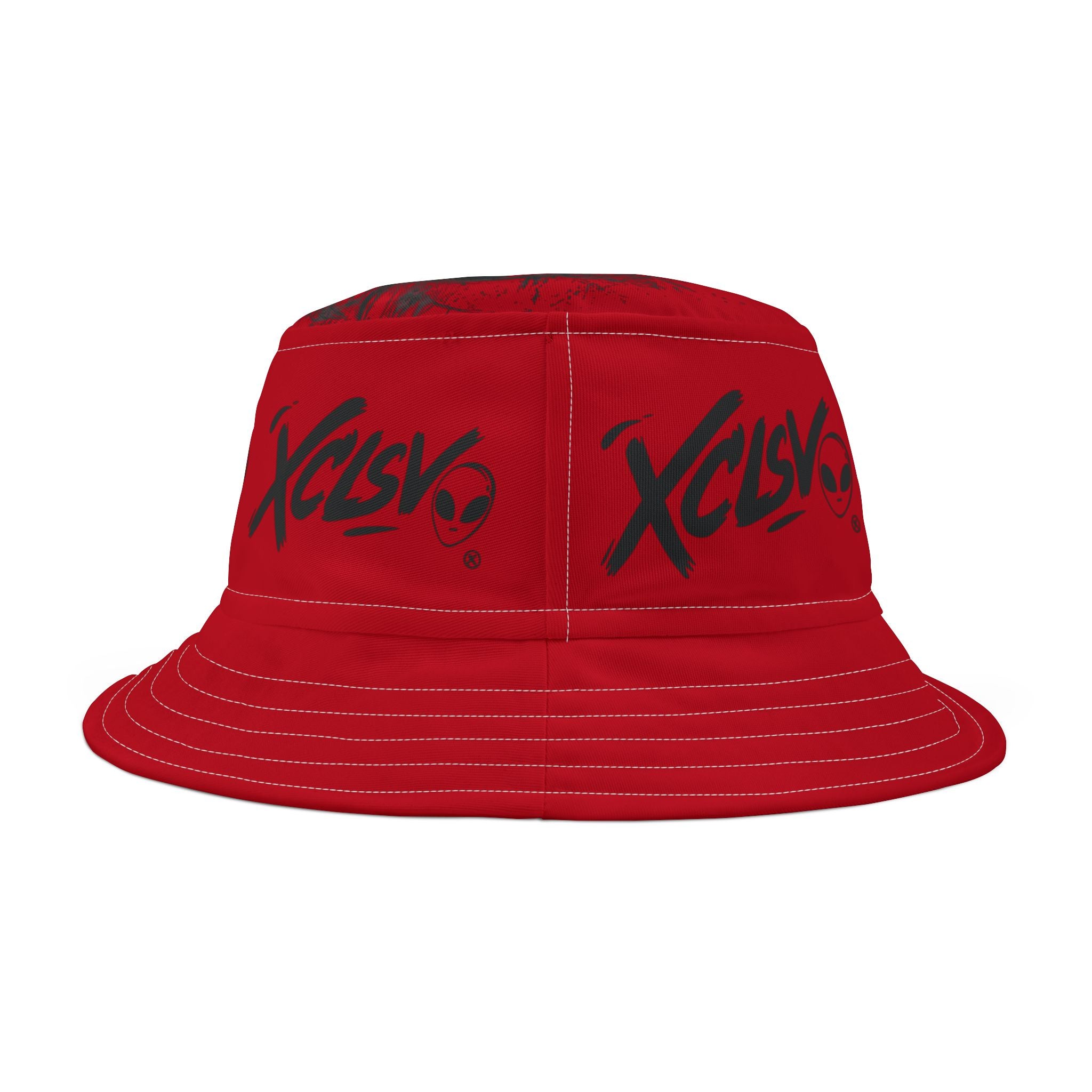 MVRS XCLSV Alien Logo Bucket Hat — Graphic Streetwear Sun Hat