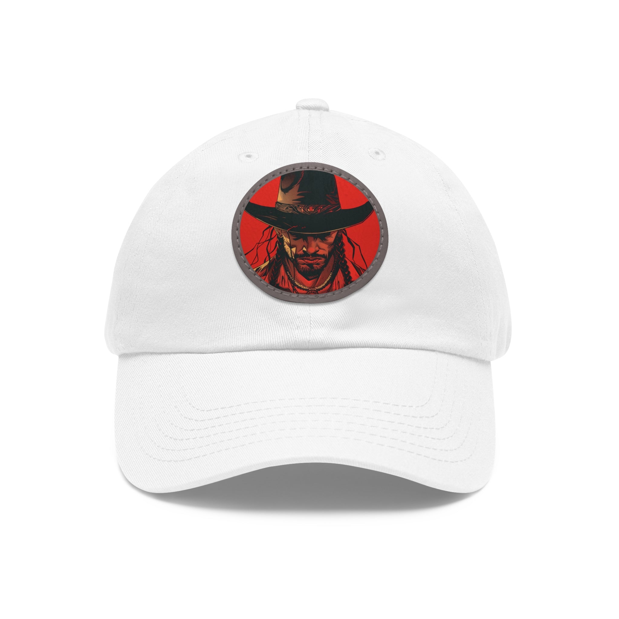 MVRSIANO Western Outlaw Leather Patch Dad Hat