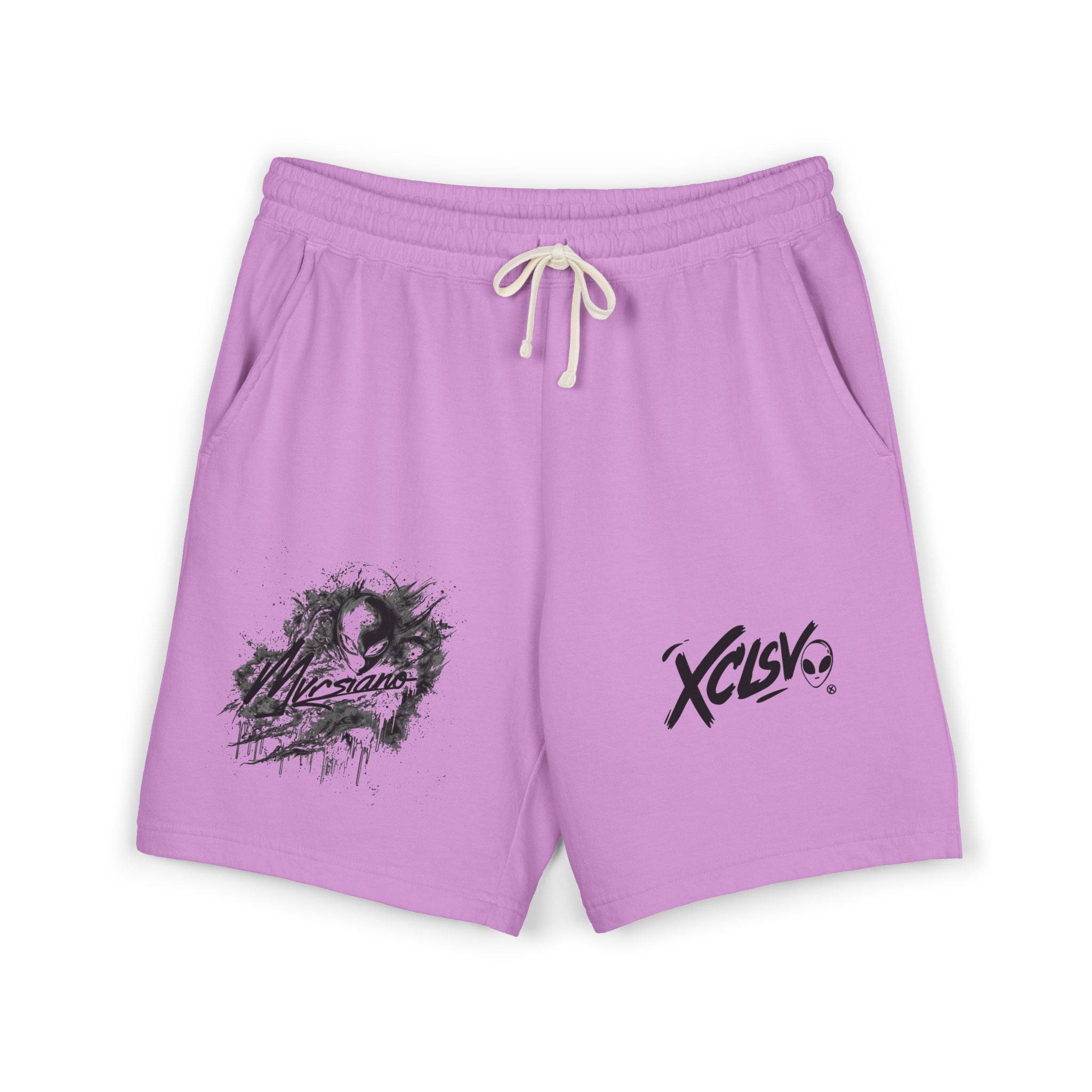 Sweat Shorts — Streetwear Graphic 'XCLSV' Mvrsiano Fleece Lounge Shorts