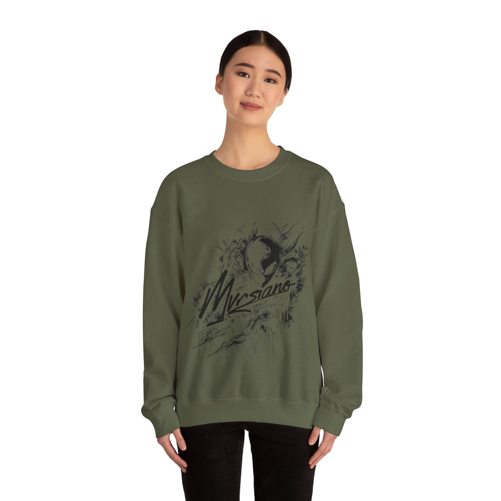 Mvrsiano Graphic Sweatshirt — Alien Grunge Skull Art Crewneck