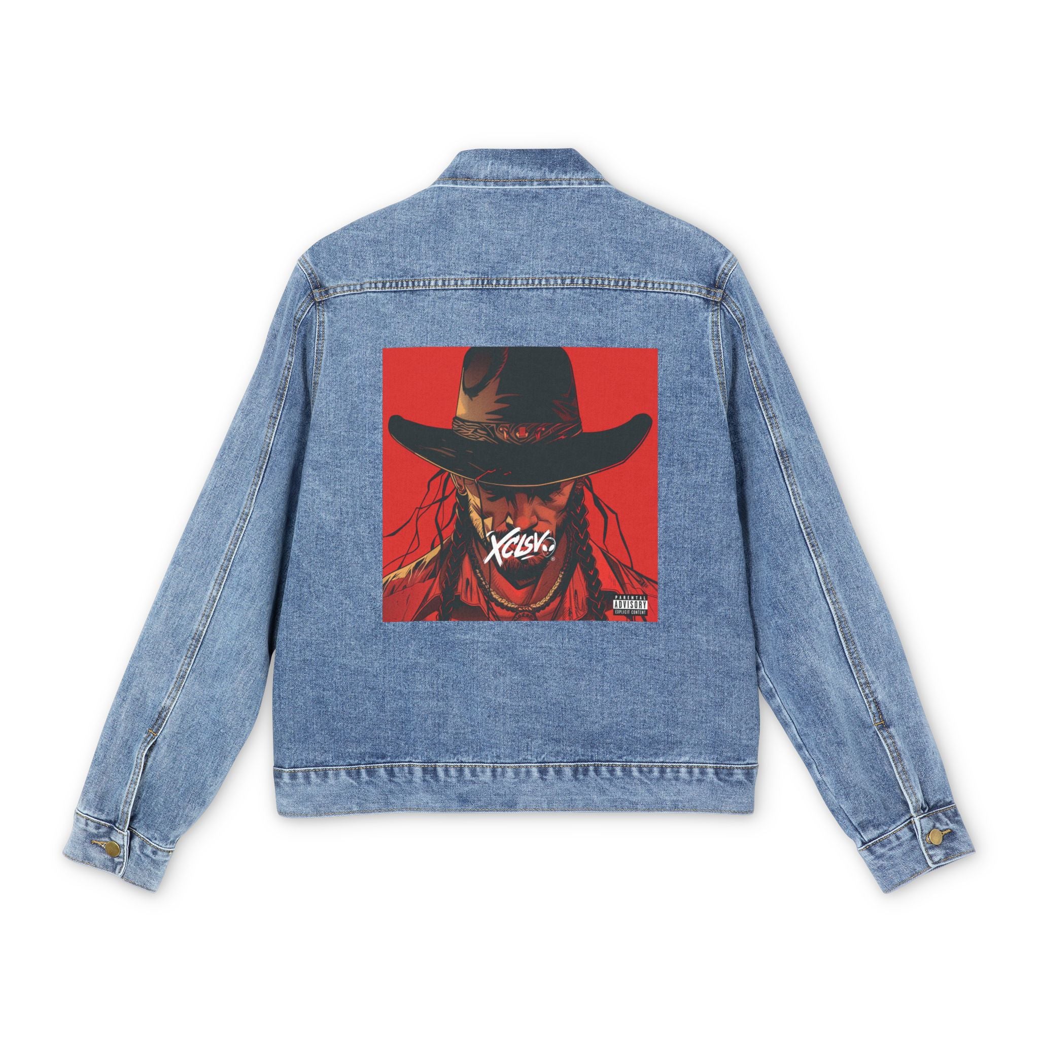 Denim XCLSV Jacket — Red Mvrsiano Back Patch